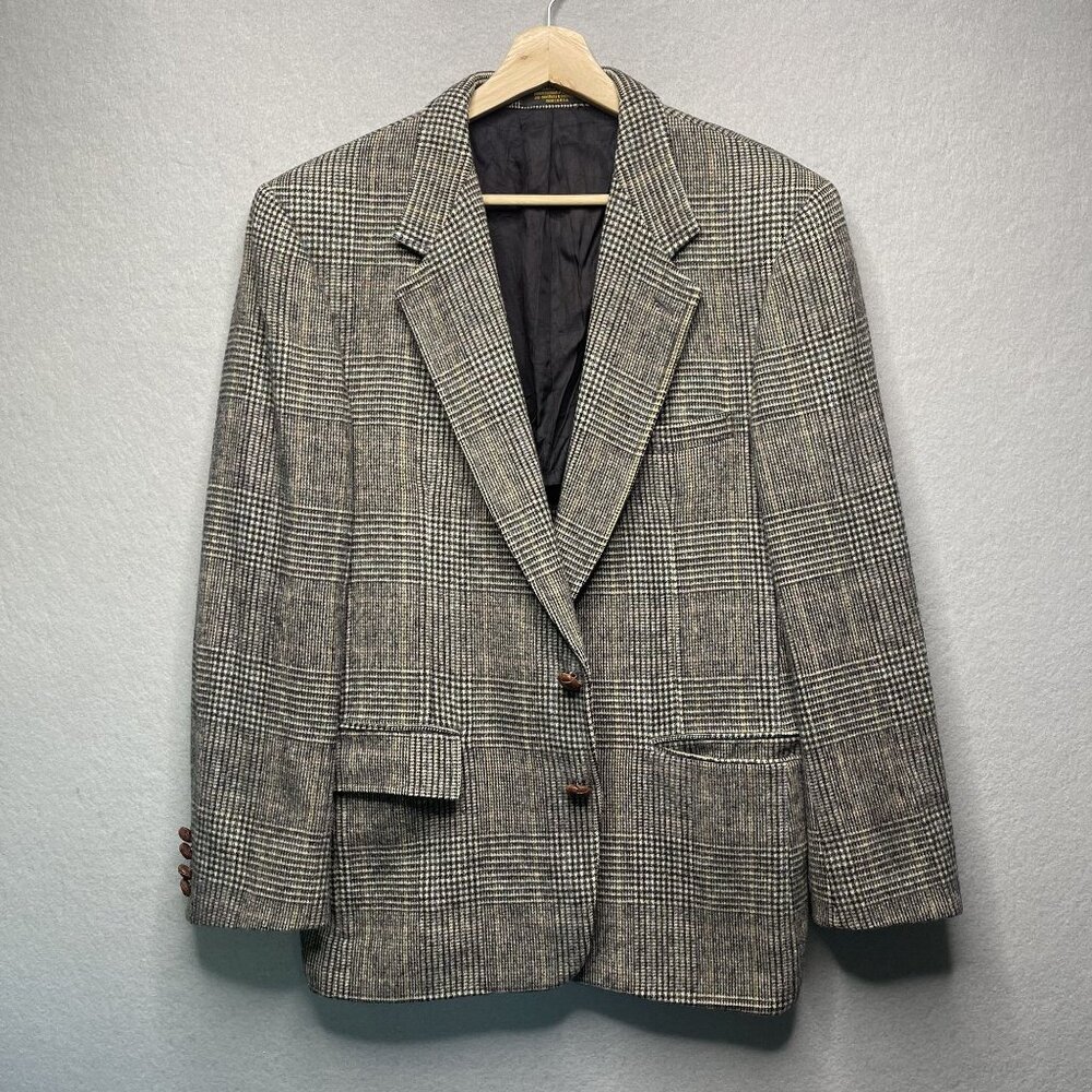 Vintage Evan-Picone Mens Glen Plaid Wool Blazer Size 40R